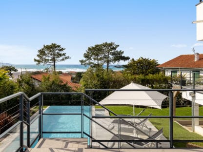 Rent a modern family villa in Biarritz with beautiful ocean and mountain views. Walking distance to the beach!